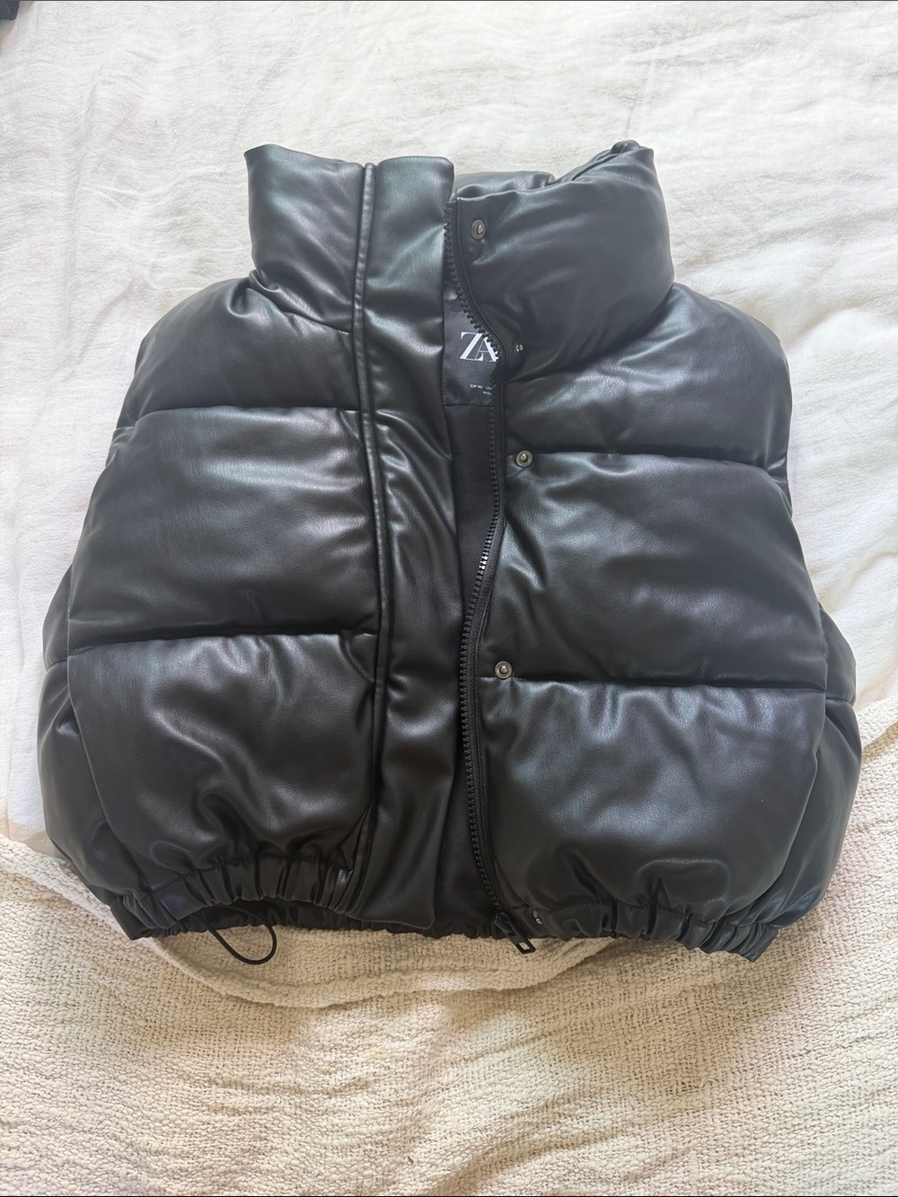 Zara Black Quilted Puffer Vest